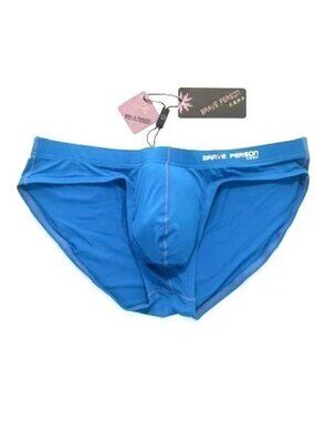 "Brave Person" Men's Swim Bikini Brief - Blue (BP9791-BL) Contoured Pouch